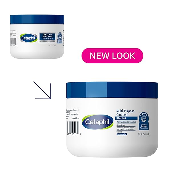 CETAPHIL HEALING OINTMENT, 12 OZ, FOR DRY, CHAPPED, IRRITATED SKIN, HEALS AND PROTECTS, SOOTHES CRACKED HANDS AND CHAPPED LIPS, HYPOALLERGENIC, FRAGRANCE FREE