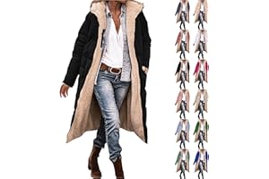 AEPTDEO Womens Sherpa Fleece Lined Jackets Oversized Shearling Reversible Overcoats Long Winter Puffer Coats Outerwear