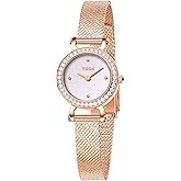 THCN Women's Watch, Gold Watches for Women with 40 Cubic Zirconia, Stainless Steel Sapphire Glass Japanese Quartz Movement, Gift for Her