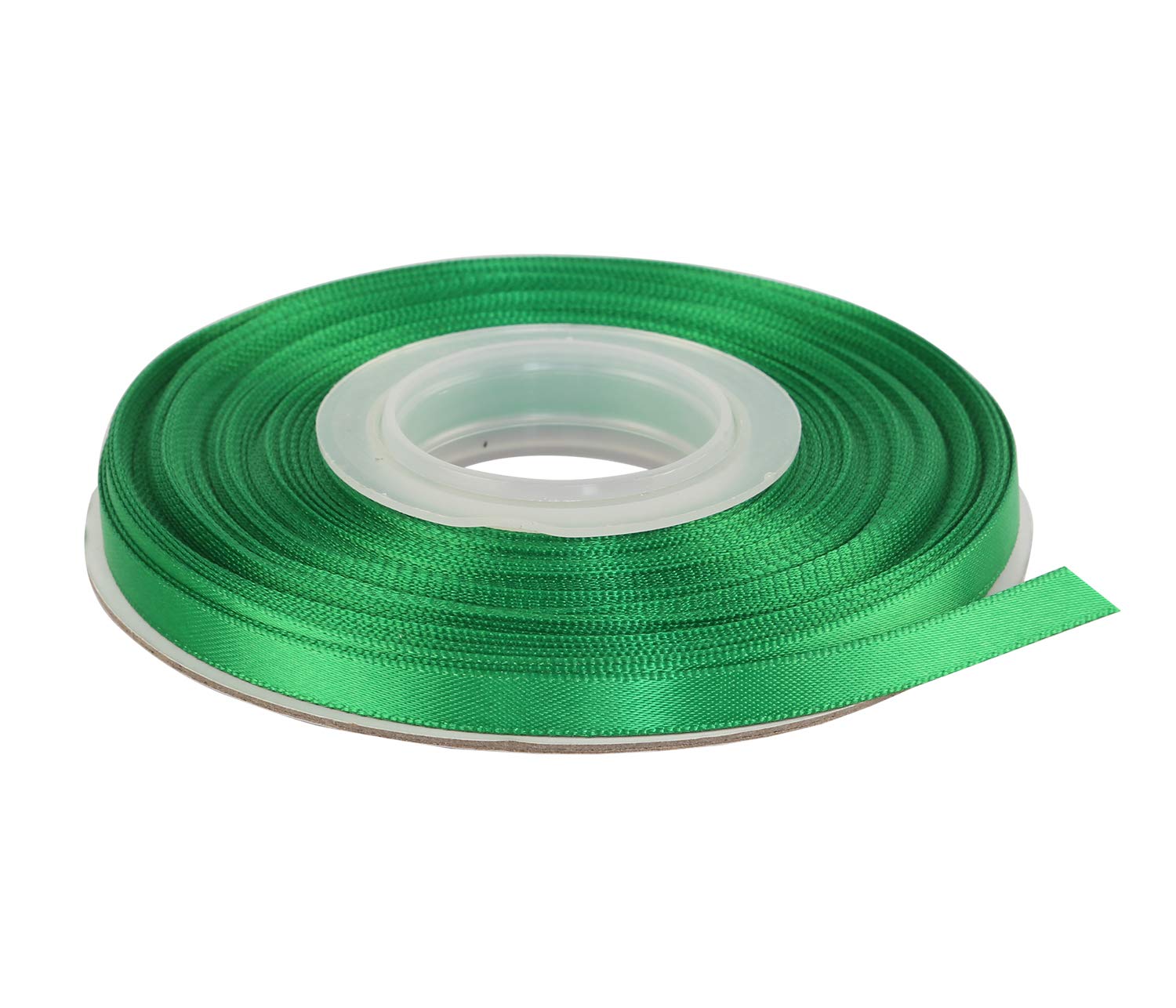 Ribbonitlux 6mm Wide Double Face Satin Ribbon 22 Meters (580-Emerald, Set for Gift Wrapping, Party Decor, Sewing Applications, Wedding and Craft
