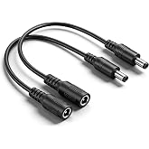 SEEHOM 2Pcs Reverse Polarity Converter Cable for Keyboards, Guitar Pedals, and Audio Devices &ndash; Converts Center Positive to Negative, Max 3A Current, Universal Power Adapter Cable