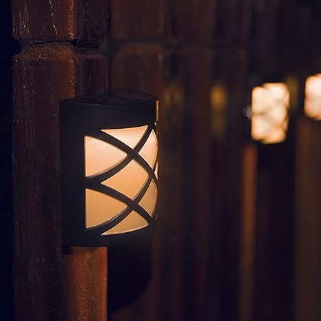 Warm Light Solar Light For Wall Porch Garden Fence Path Sun
