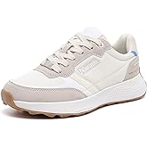 Niaemu Sneakers for Women Lightweight Lace-Up Shoes for Women Non-Slip Artificial Leather TPR Outsole Walking Shoes Tennis Running Fashion Sneakers