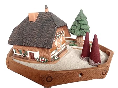 Ceramic Lighthouse Tealight Miniature Log Cabin Black Forest