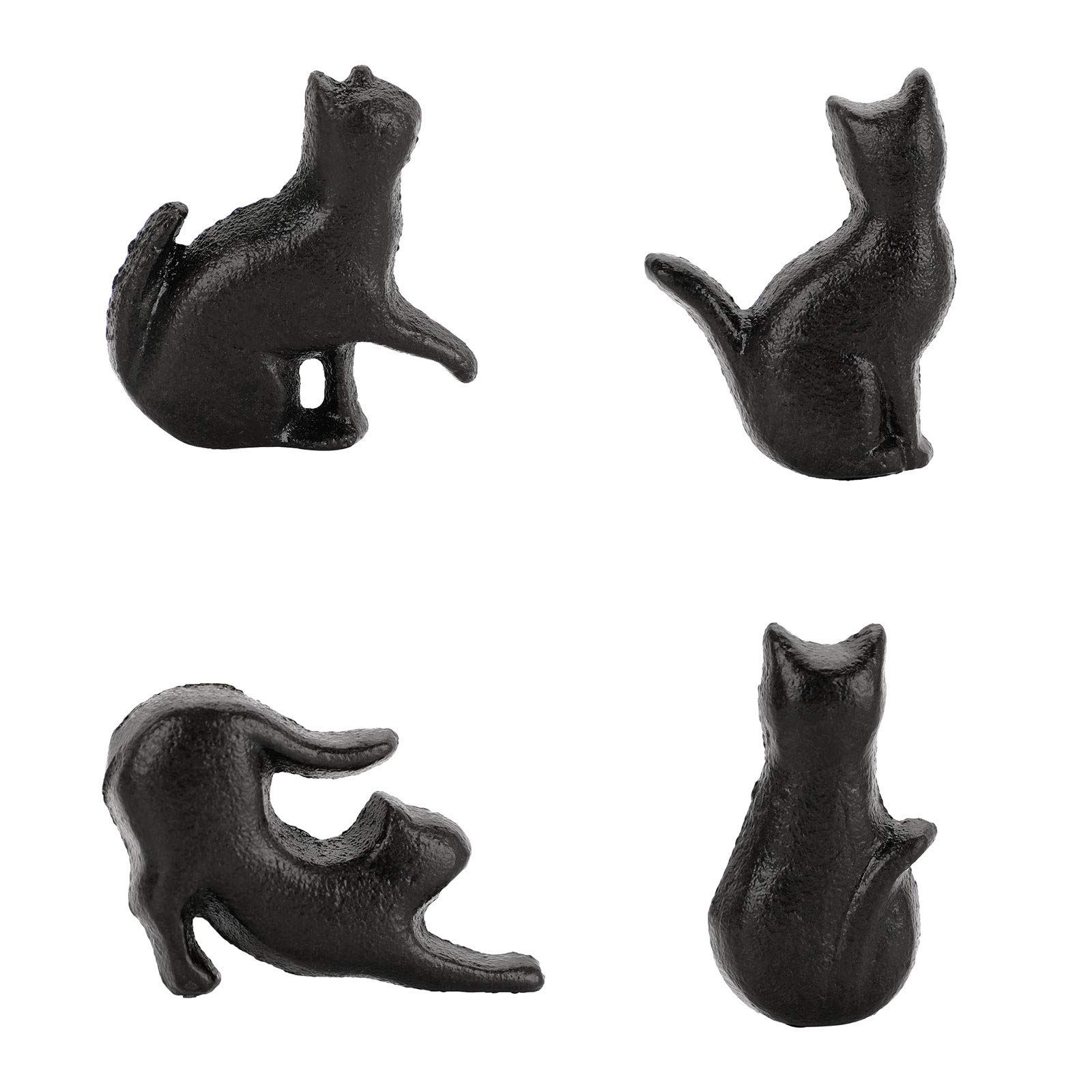 SUMNACON Set of 4 Cat Shape Cabinet Drawer Knobs Iron Wardrobe Kitchen Door Knob Handle Animal Cabinet Pull Cupboard Hardware for Home Decorating