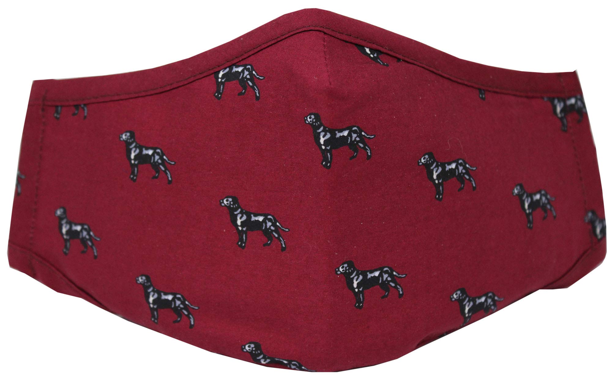 Soprano Wine With Black Labradors Washable And Reusable 100% Cotton Face Mask