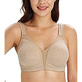 Lemorosy Women's Plus Size Full Coverage Non Padded Wireless Minimizer Bra -Comfort and Double Support