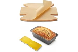 Bake Choice 100 Pcs Loaf Pan Liners for Baking Bread 9x5 Inch, Bread Pan Liners with Cardboard Formers, Non-Stick Pre Cut Unb