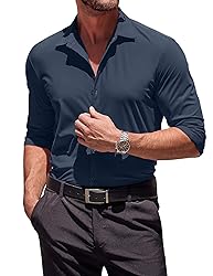 COOFANDY Men's Wrinkle Free Dress Shirts Muscle Fit