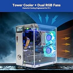 Pironman 5 NVMe M.2 SSD PCIe 2.0/3.0 Mini PC Case