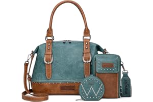 MONTANA WEST Wrangler 3Pcs Doctor Bag Sets for Women Top-handle Satchel Bag with Cell Phone Handbag and Coin Purse