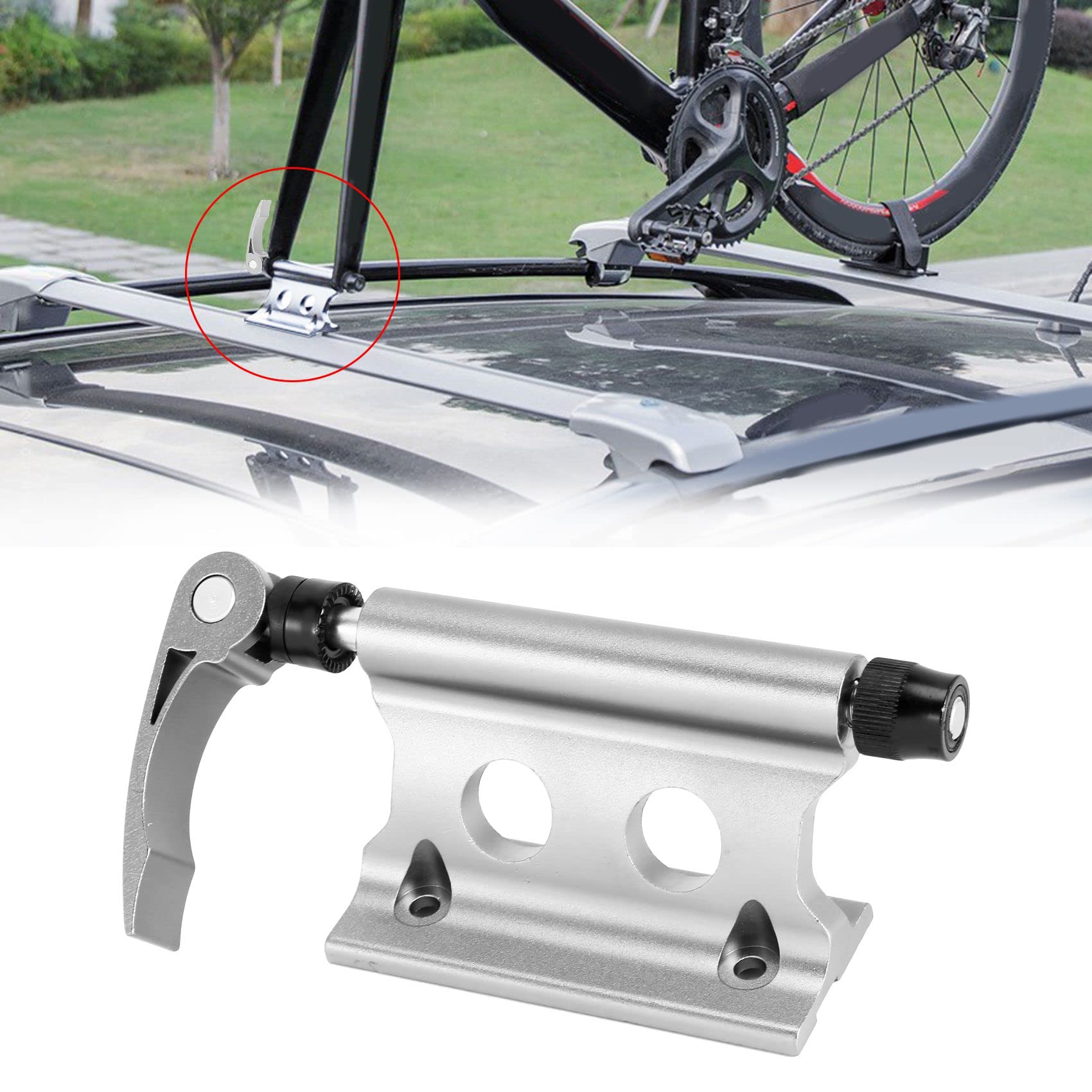RONGKUN Bike Fork Mount Bike, Bicycle Roof Holder Quick Release, Aluminum Mount for Road Bike Stand for Road Outdoor Travel Transporting Bicycle