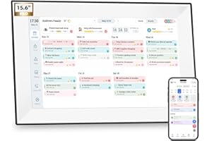 Jazeyeah 15.6" Digital Calendar Wall Planner,Voice Message Feature,Touchscreen Interactive Display for Family Schedules, Achievement Rewards, Meal Planning,Digital Picture Frame, Gifts