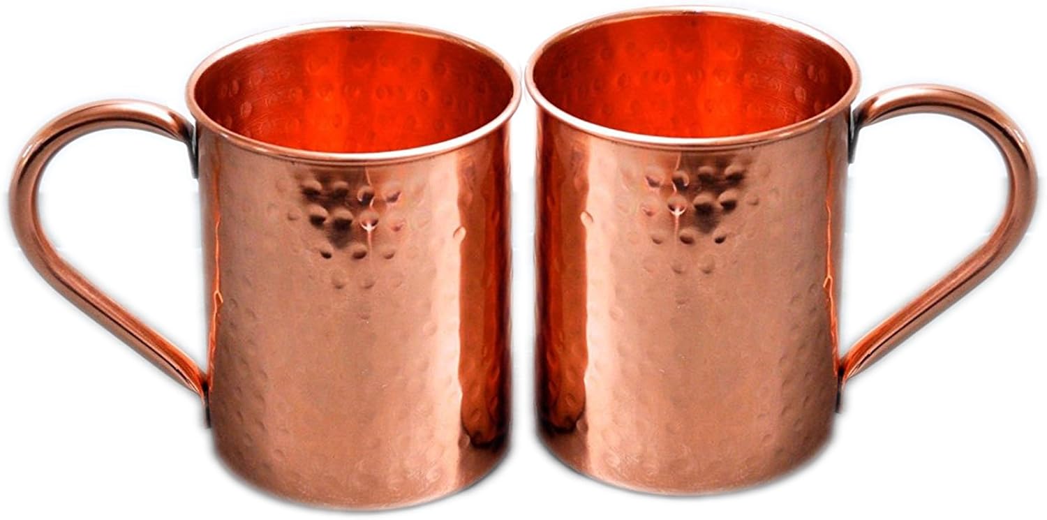 Handcrafted Hammered Classic Copper Moscow Mule Mugs Solid