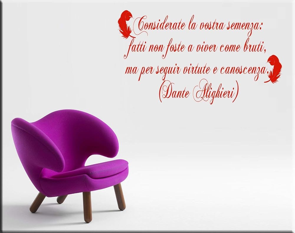 Arredi Murali Adesivi Murali Wall Stickers Frase Dante Alighieri Decorazioni Murali Per Arredare Amazon It Handmade
