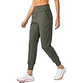Soothfeel Women's Joggers with Zipper Pockets Petite/Regular/Tall High Waisted Athletic Workout Yoga Pants Joggers for Women