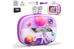 Usteetic Kids Instant Printing Camera with Print Papers2.4 inch 1080P LCD Screen Dual Camera Toddler Camera - P83 (Purple)