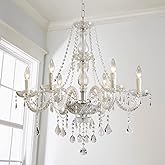 Saint Mossi 6 Light Chandelier Modern K9 Crystal Chandelier Lighting, Clear Crystal Ceiling Light Fixture Pendant Lamp for Di