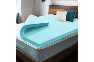 NELAUKOKO 2 Inch Twin XL Memory Foam Mattress Topper, Single XL Foam Mattress Topper for College Dorm, College Dorm Essentials, Twin Extra Long XL Gel Infused Soft Foam Mattress Pad for College Dorm Single Bed