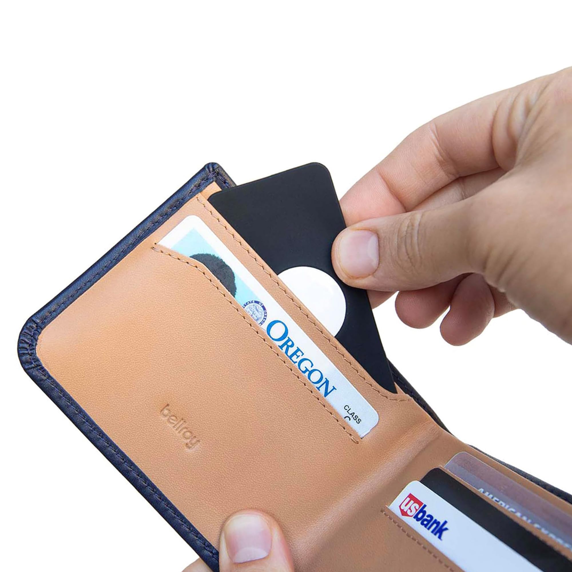 TagVault™ AirTag Wallet Holder - The Thinnest AirTag Wallet Card Insert | Flexible, Stays Hidden, Patent Pending | Elevation Lab