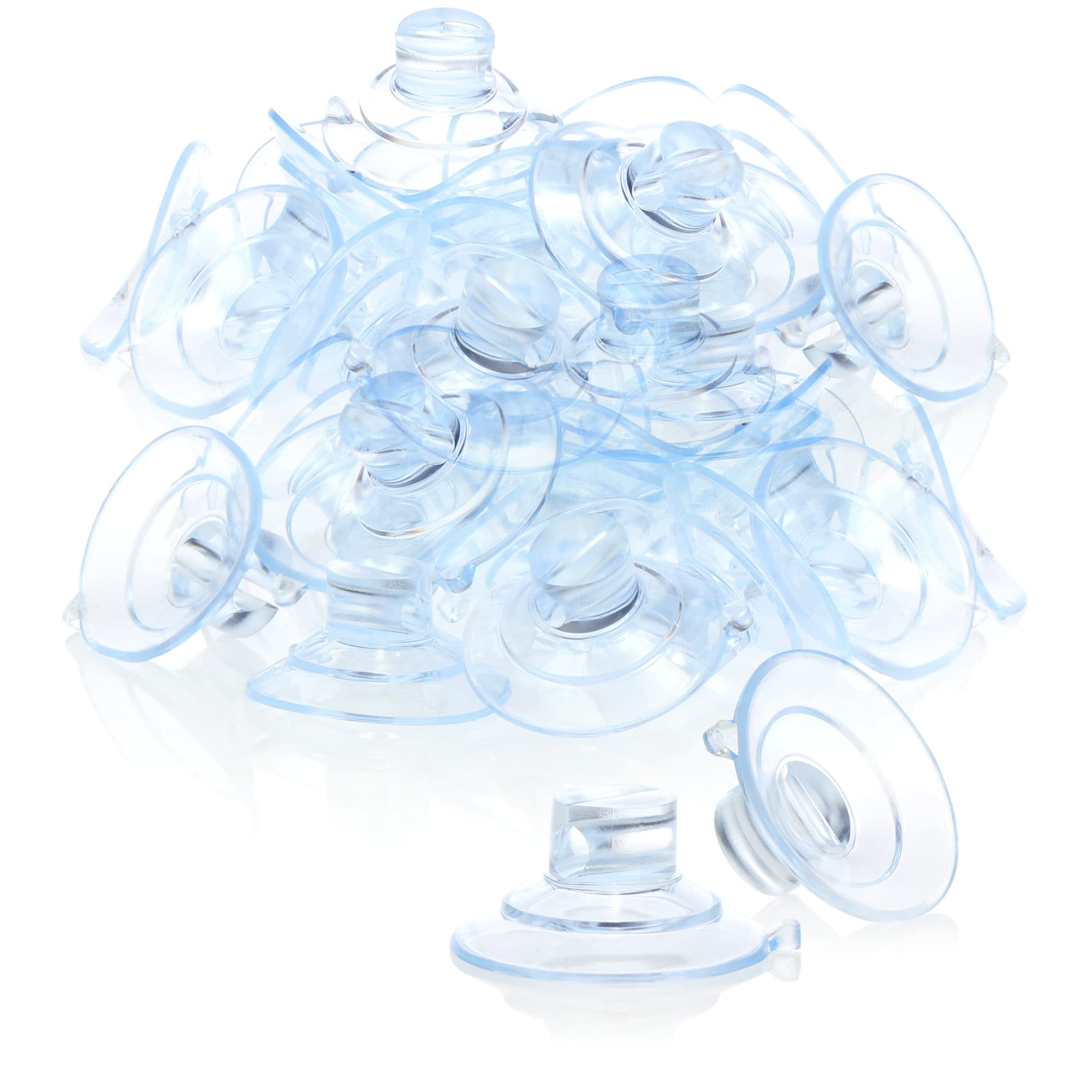 com-four® 40x suction cup holder with cable slot, transparent for fairy lights and window decorations for Christmas, Easter, New Year's Eve - suction cup holder Ø 30 mm (040 pieces - transparent)