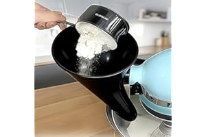 Flour Funnel Compatible with KitchenAid Tilt-Head Stand Mixer 4.5 & 5 Qt, Anti-Splash Pouring Shield Attachment, No-Mess Baki