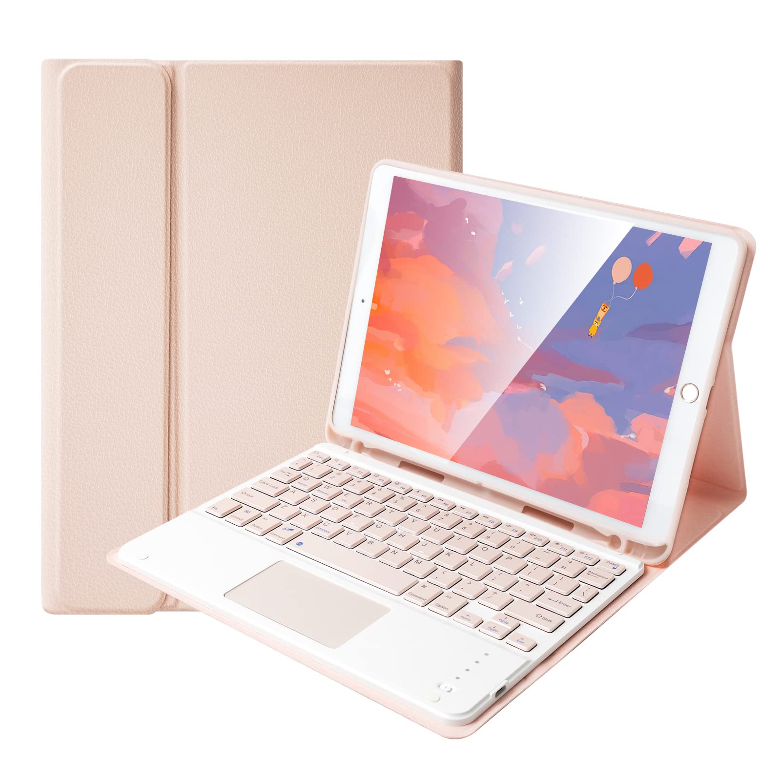 Lively Life Bluetooth Keyboard with Touchpad for iPad Air 11-inch (M3 2025 / M2 2024) & Air 4th/5th Gen & iPad Pro 11 inch (1st/2nd/3rd/4th Gen), Detachable Keyboard Cover, UK Layout - Pink