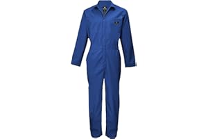 Natural Uniforms Mens Long Sleeve Zip Up Twill Coverall, Stain and Wrinkle Resistant