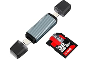 USB C Lightning to SD Card Reader (2 in 1) for iPhone 17 16 15 Pro Max Digital Camera Micro SD Memory Stick Adapter for Apple