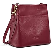Kattee Leather Handbags for Women 2026, Soft Shoulder Tote Crossbody Purses Bucket Bags with 2 Detachable Straps