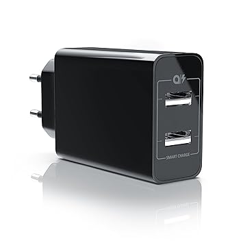 CSL - 24W USB 2 Port Ladegerät Netzteil Dual Port mit Smart Charge + Solid Charge intelligentes Laden | kompatibel mit Apple 