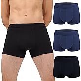 IRISMORII Mens Incontinence Underwear Adult Washable Bladder Control Brief 60 ML Absorbency Leak Proof Boxer Brief 3 Pack (Black 2 Blue XL)