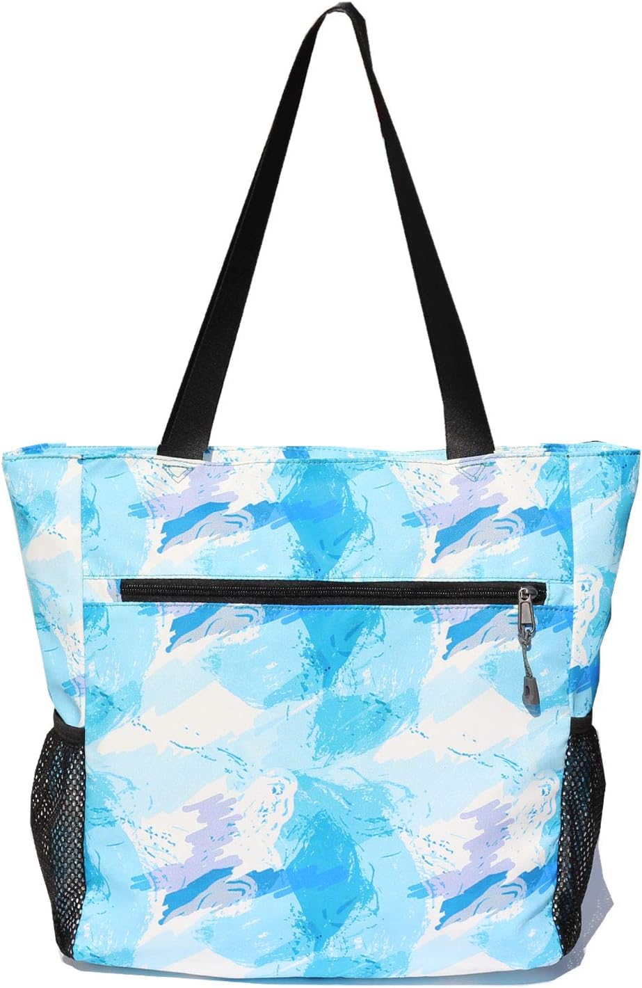 Original Floral Water Resistant Tote Bag Large Shoulder Bag with Multi Pockets for Gym Hiking Picnic Travel Beach Daily Bags (Sky)