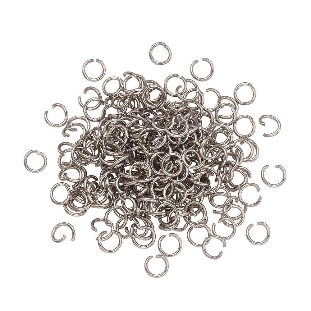 PandaHall 1000Pcs Stainless Steel Open Jump Rings 5mm Tiny Round 0.8mm Thick Connector Rings for Jewelry Making