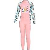 AIWUHE Toddler Full Body Swimsuit Girls One Piece Swimwear Long-Sleeve Rash Guard UPF 50+ Bathing Suit Sunsuit Sets 2-8Y
