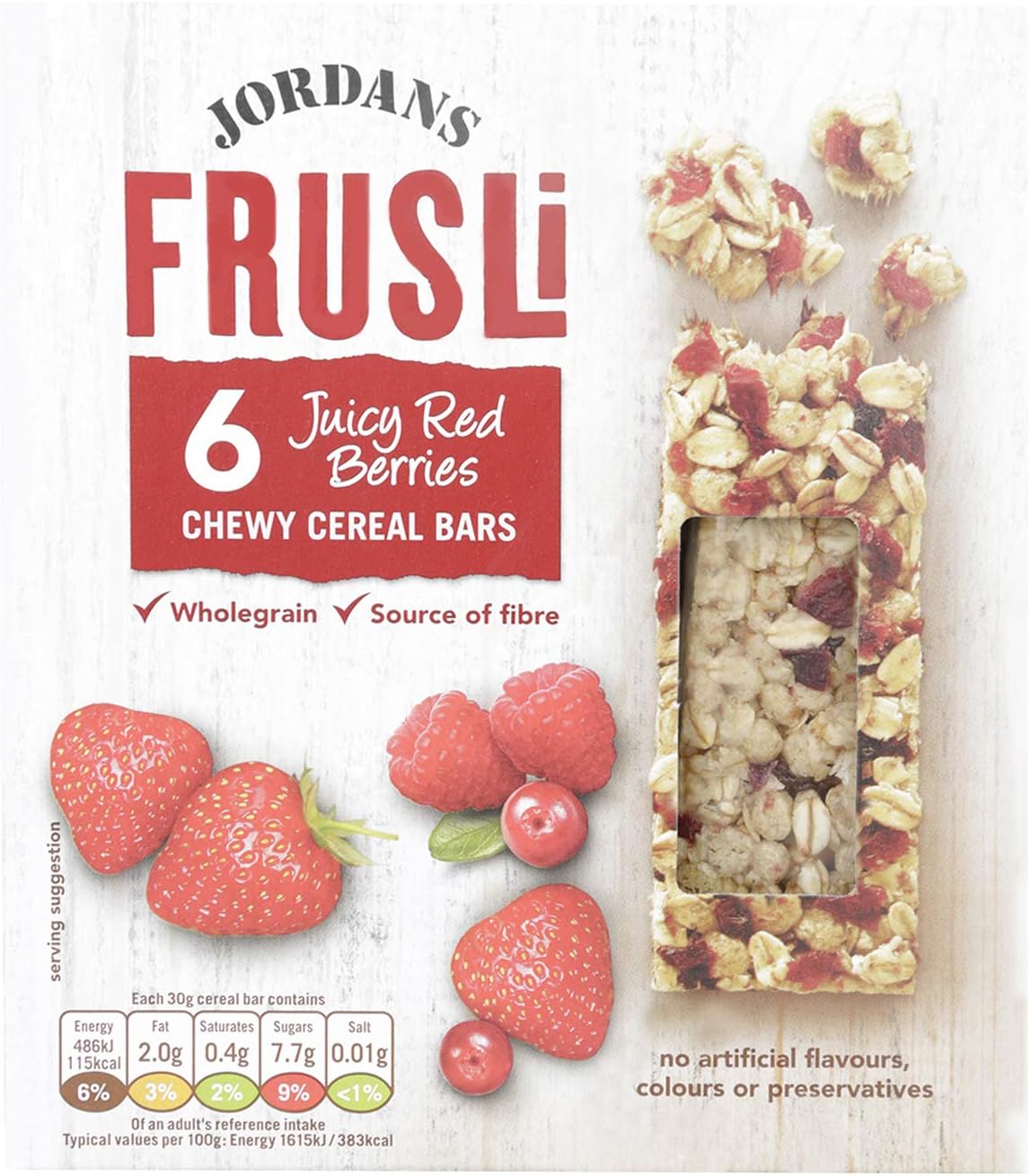 Jordans Frusli Juicy Red Berries Cereal Bars, 6x 30g Amazon.co.uk Grocery