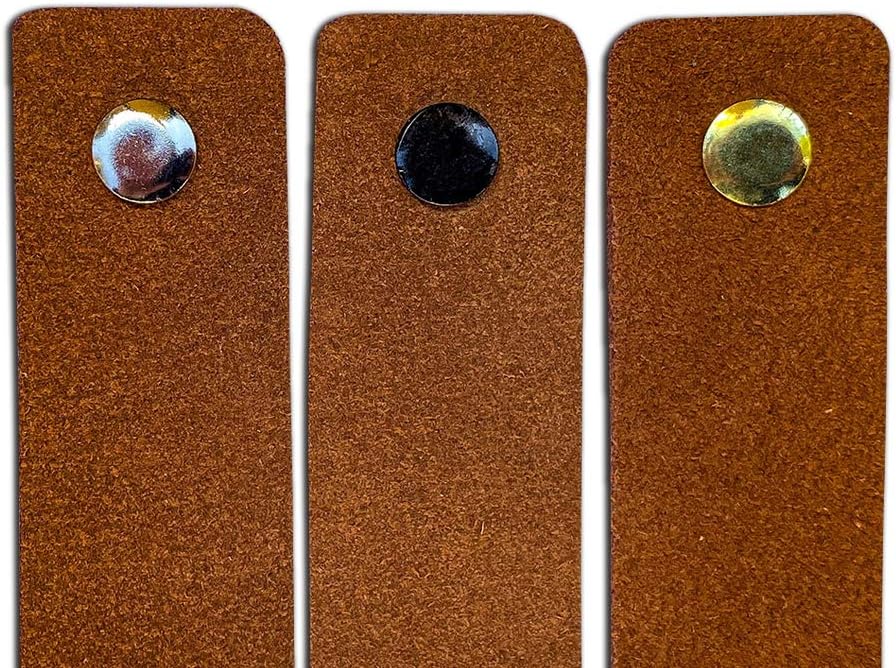 Brute Strength, Leather Handles for Furniture, Suede, Cognac, 4 pcs, 16,5 x 2,5 cm, Cabinet Handle - Image 4