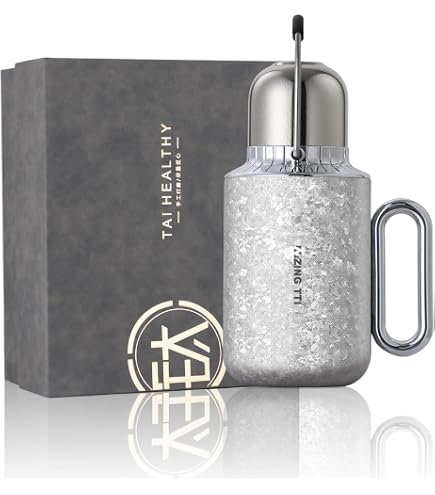 Bouteille Isotherme Titane 450 Ml – Double Paroi, Infuseur à Thé Et Brosse Naturelle