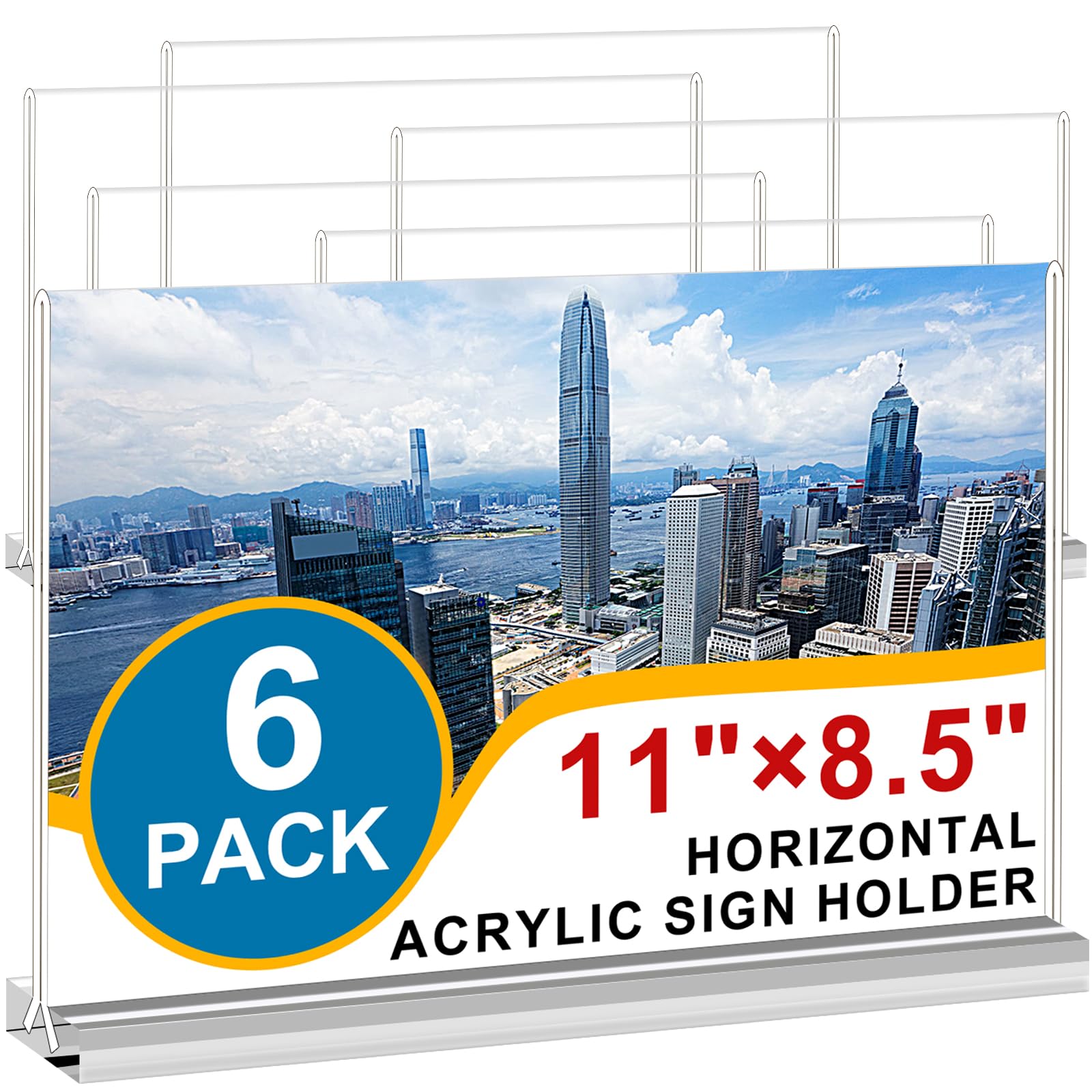 Arrobust Acrylic Sign Holder 8.5x11 Inches 6 Pack