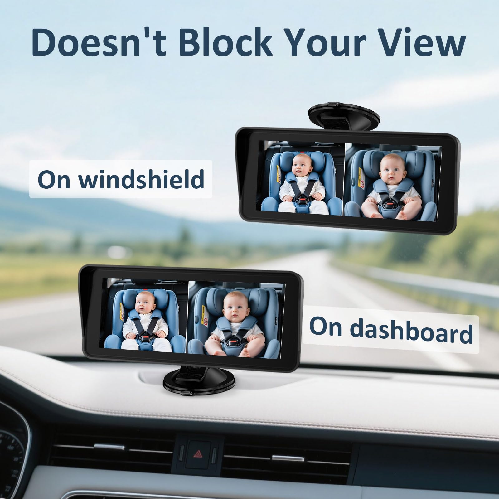 Yakry 2-Kids Baby Car Camera for Seat: 6.9 Inch Ultrawide Display with Two Cameras Rear Facing - USB Powered Backseat Camera HD 1080P Easy to Install
