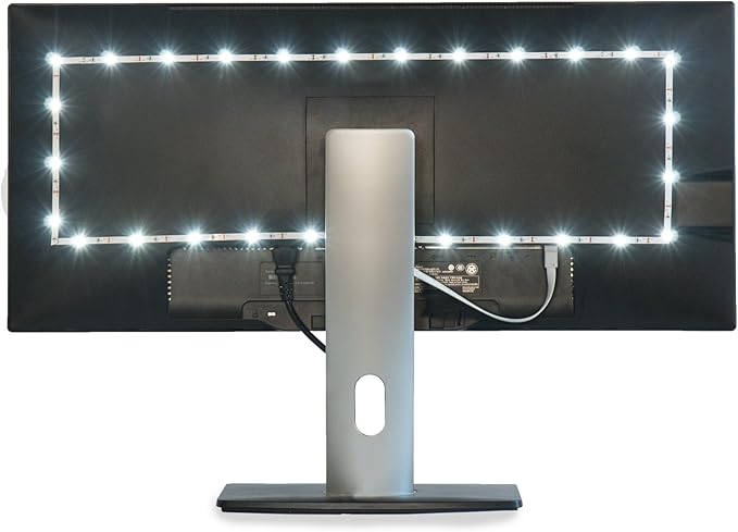 Luminoodle USB LED TV Hintergrundbeleuchtung (2 Meter), echt hellweiße LED-Beleuchtung (kein RGB ...