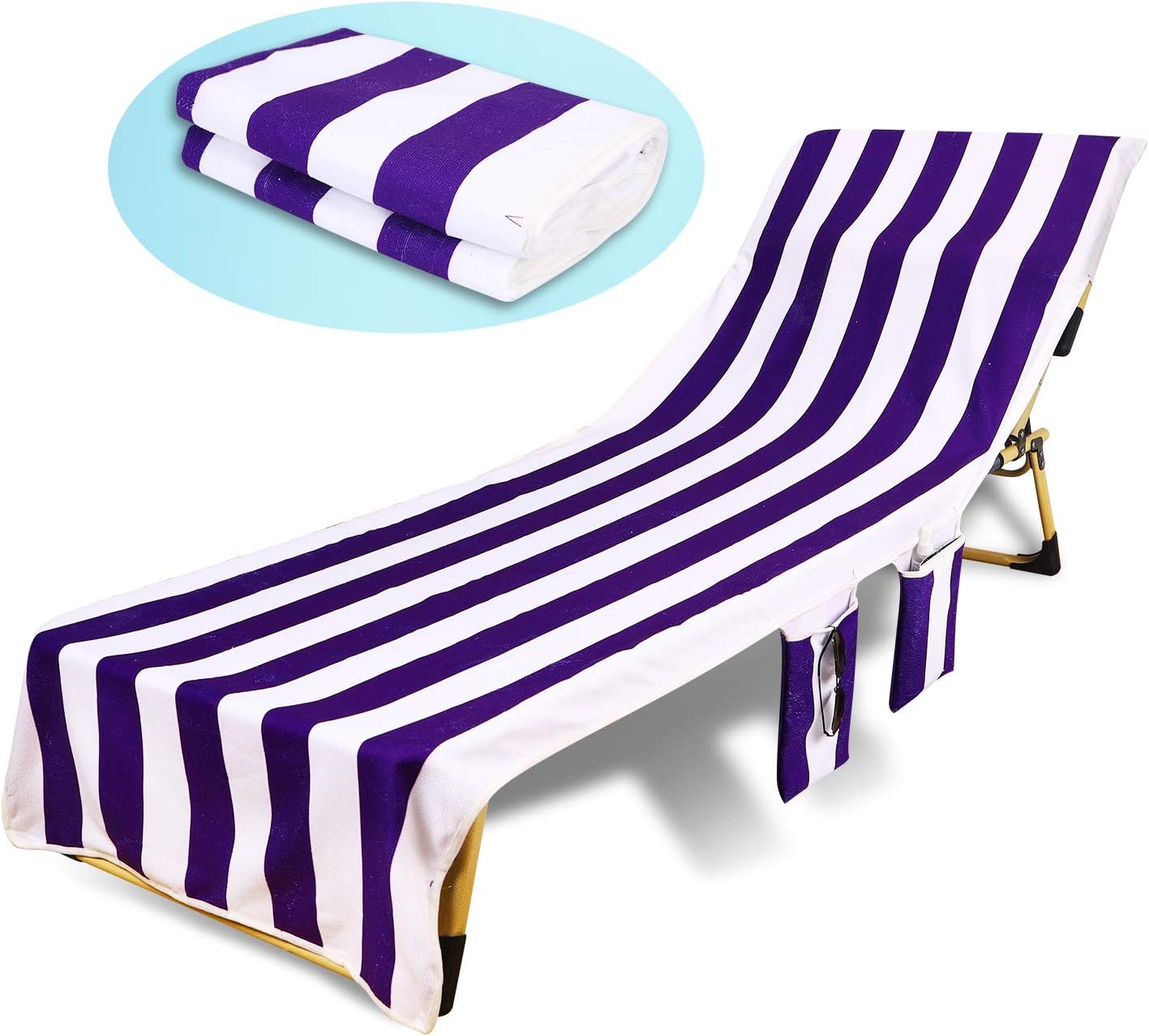 lounge chair cover with pockets