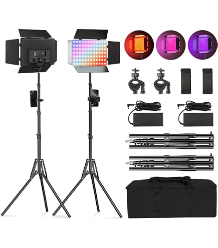 Amazon.com : 2Pack LED Video Light Kit with Barn Door, 12.6
