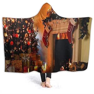Leisure-Time Manta con Capucha de Chimenea navideña Abrigo con Capucha