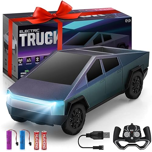 Britik Remote Control Truck Toys for Kids 3-8 Years Old: Remote Control Pickup Truck Toy Model RC Car for Kids Gifts for 3 4 5 6 7 8 Year Old Boys Toys Mini Vehicle Set Toy Racing Game Toy Trucks