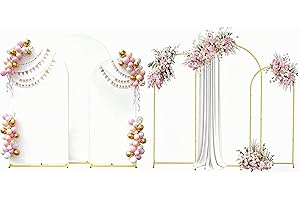 3 Pcs Balloon Arch Stand Wedding Arch Backdrop Stand Party Backdrop Arch Backdrop Stand And Cover Set with White Arch Backdro