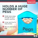 SOL 2pk Hanging Peg Bag 39x28cm Clothes Clip Holder with Hanger view 7