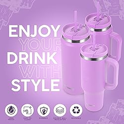 FAHRMOSIS 64 Oz Tumbler with Handle and Straw Half