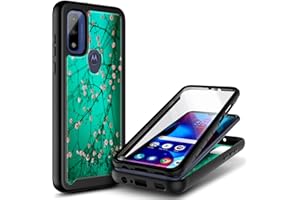 NZND Case for Motorola Moto G Pure, Moto G Play 2023/G Power 2022 with [Built-in Screen Protector], Full-Body Protective Shockproof Rugged Bumper Cover Phone Case (Plum Blossom)