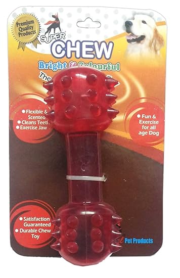 Super Dog Musical Dumbbell Chew Toy(Color May Vary)